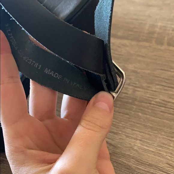 Top shop Italian made black leather platform heels - Picture 3 of 4